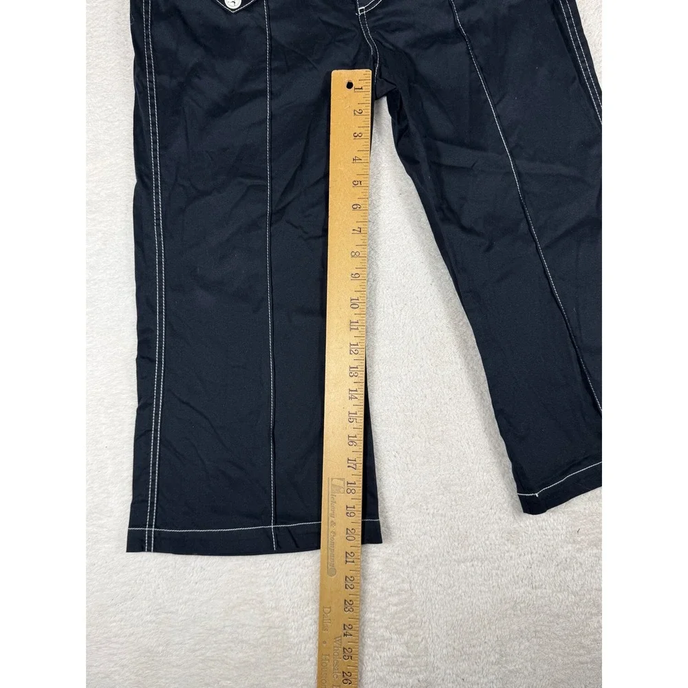Jolt Capri Pants Women 9 Black NEW Contrast Stitch‎ Y2K Mall Goth Cropped gaucho